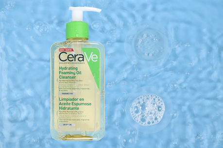 Limpiador de aceite espumoso hidratado CeraVe: embalaje y textura