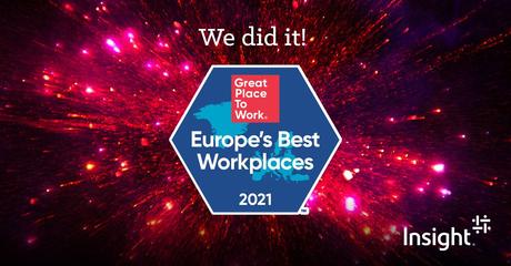 Insight, clasificada como uno de los Best Workplaces in Europe™ de 2021 por Great Place to Work®