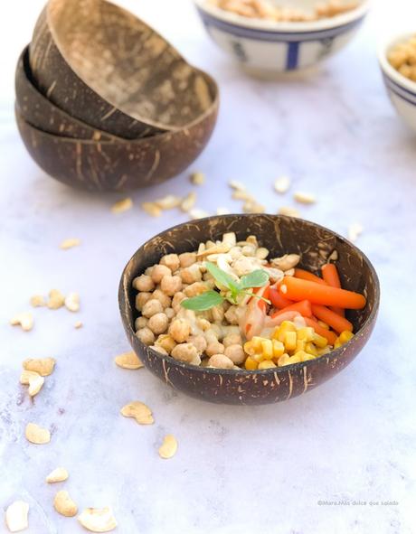 Poke Bowl vegano con garbanzos y mijo. Video receta