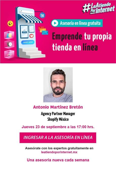 "Emprende propia tienda línea&quot;: webinar Shopify Atiendo Internet AIMX