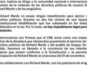 asegura Richard Mardo posee ningún impedimento para inscribirse ante CNE”