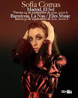 Sofía Comas, conciertos Madrid y Barcelona