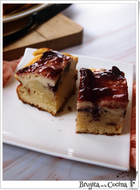 Blondie cheesecake con arandanos Blondie cheesecake con arandanos