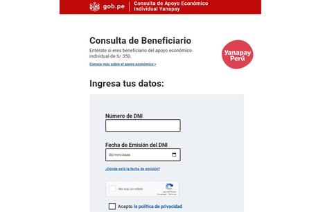 Bono Yanapay Perú: Consulta en este link si eres beneficiario del subsidio Bono Yanapay Perú: Consulta en este link si eres beneficiario del subsidio