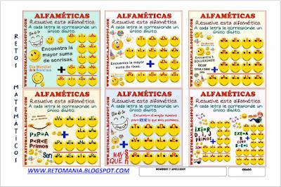 ALFAMÉTICAS DÍA DE LA SONRISA Desafío matemático, Reto matemático, Problema matemático, Retos mentales, Alfamética, Criptoaritmética, Suma de letras, Suma de palabras, Criptograma, Criptosuma, Día de la Sonrisa