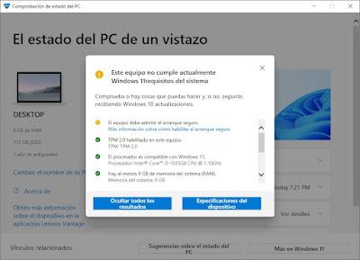 Verifica si tu computadora es compatible con Windows 11