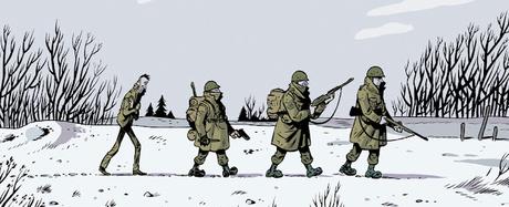 Tres soldados caminando