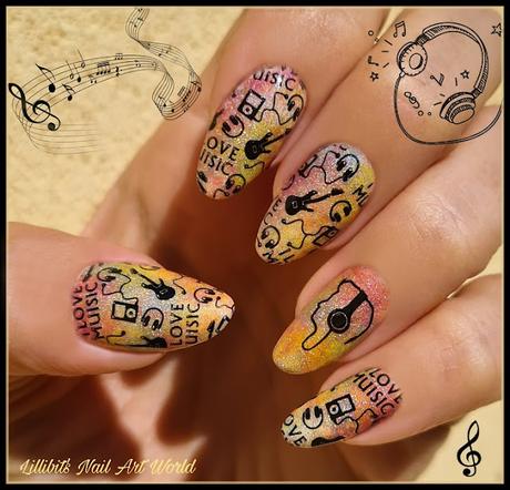 Reto Las Locas del Nail Art septiembre 2021 (Música + Multicolor): I love music