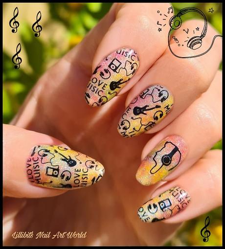 Reto Las Locas del Nail Art septiembre 2021 (Música + Multicolor): I love music