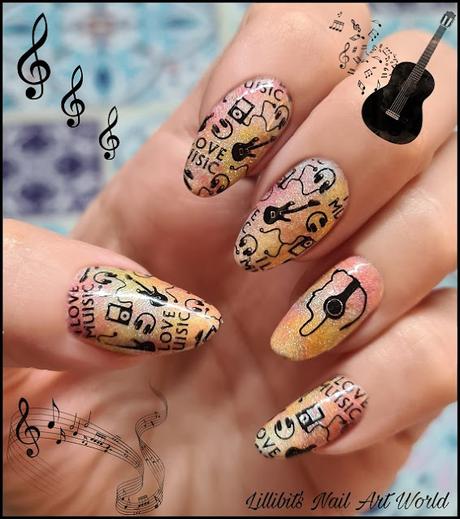 Reto Las Locas del Nail Art septiembre 2021 (Música + Multicolor): I love music