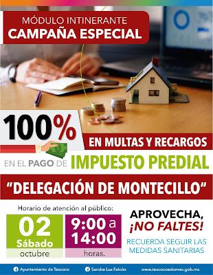 INICIA CAMPAÑA DE REGULARIZACIÓN DE IMPUESTO PREDIAL EN TEXCOCO CON 100% DE DESCUENTO EN MULTAS Y RECARGOS