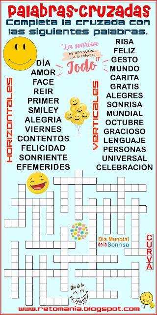 RETOS MATEMÁTICOS - DÍA DE LA SONRISA Desafíos matemáticos, Retos matemáticos, Problemas matemáticos, Retos mentales, Retos virales, Retos visuales, Día de la Sonrisa, Día mundial de la Sonrisa, Cruzadas, Palabras Cruzadas, Cruza-Palabras, Crucigrama