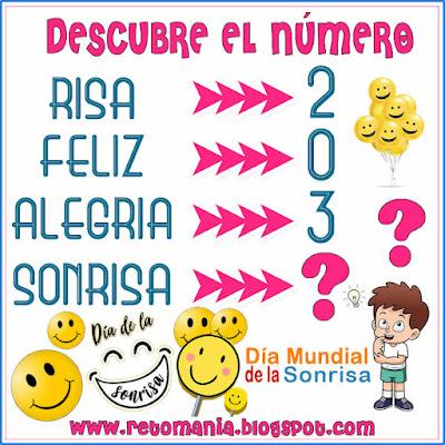 RETOS MATEMÁTICOS - DÍA DE LA SONRISA Desafíos matemáticos, Retos matemáticos, Problemas matemáticos, Retos mentales, Retos virales, Retos visuales, Día de la Sonrisa, Día mundial de la Sonrisa, Descubre el número, El número que falta