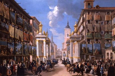 Ornatos calle Mayor Carlos III pintura Lorenzo Quirós