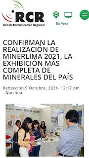 Nos publican: notas de prensa sobre MinerLima2021 en redes nacionales