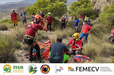Primer simulacro de accidente en montaña EVAM de la provincia de Valencia