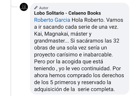 Celaeno Books sacará en español la re-edición de la saga de Lobo Solitario!!