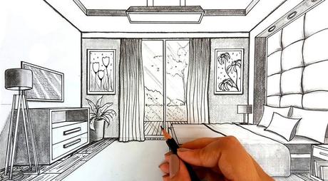 Cómo dibujar en perspectiva una habitación_7