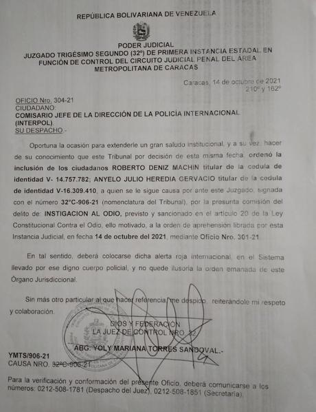Tribunal acuerda orden de aprehensión en contra de Roberto Deniz