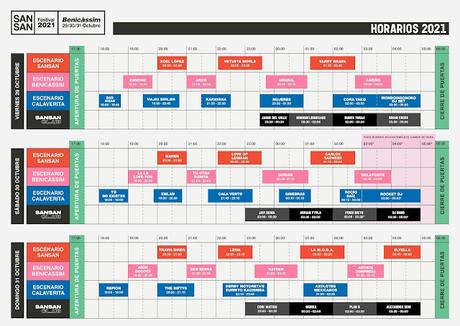 Horarios SanSan Festival 2021