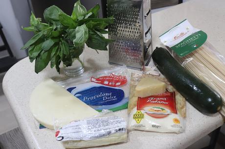 Ingredientes espaguetis a la nerano