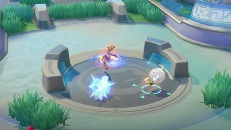Cramorant de Pokémon Unite usando un ataque