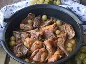 Conejo salsa uvas