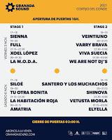 Horarios Granada Sound 2021