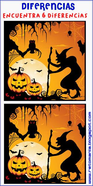 Desafíos matemáticos, Retos matemáticos, Problemas matemáticos, problemas de matemáticas, Retos matemáticos Halloween, Día de Todos los Santos y las matemáticas, Día de las Brujas y las matemáticas, Diferencias, Diferencias entre las imágenes, Retos visuales