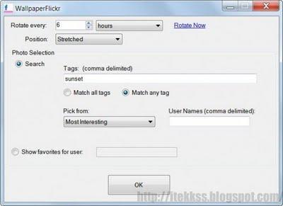Flickr Wallpaper Rotator - Cambio periodico de fonde de pantalla con las imagenes de Flickr
