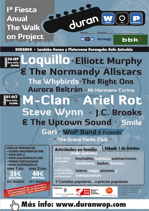 DuranWOP – concierto benéfico con Loquillo, Elliot Murphy, M-Clan, Ariel Rot y más