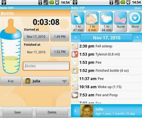 Agenda electrónica de bebés