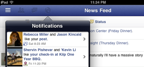 Facebook for iPad Notifications Facebook para iPad: Funciones de la aplicación oficial