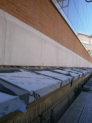 Palacio de la Música (Madrid). Reparación de la cornisa de fachada lateral