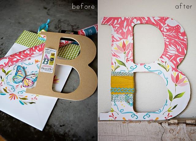 Diy: Empapelar y emmarcar una letra