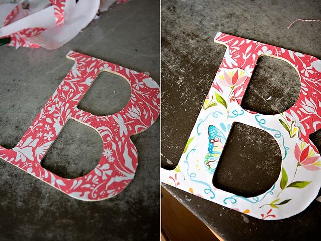 Diy: Empapelar y emmarcar una letra