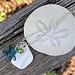 sea pottery, swarovski crystal starfish, green freshwater pearl, and sterling silver necklace