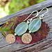 aqua chalcedony, sterling silver and artisan crafted bronze earrings
