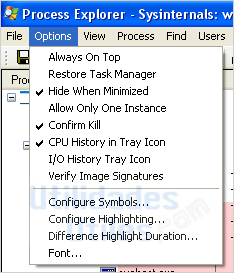 configurar Process Explorer para que reemplace al Administrador de tareas de Windows Restaurar