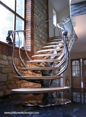 Baranda y pasamanos Escalera de diseño orgánico