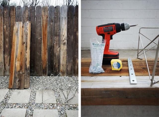 DIY: Banco con la madera de la valla de un jardín.