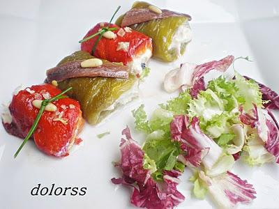 Ataditos de pimientos dos colores