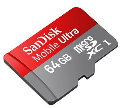 Primera tarjeta MicroSD de 64 GB de SanDisk