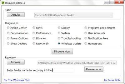 Disguise Folders - Oculta tus carpetas de WIndows Disguise Folders - Oculta tus carpetas de WIndows