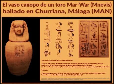 El espléndido vaso canopo de un toro Mar-War (Mnevis) de la Dinastía XVIII hallado en Churriana (Málaga). Nueva interpretación cronológica y traducción