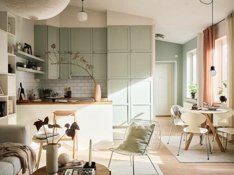 delikatissen scandi tiny apartment scandi romantic nordic pastel colors decor girls apartment estilo nórdico para chicas decoración femenina decoración coqueta decoración acogedora y cálida charming decor apartamento femenino  