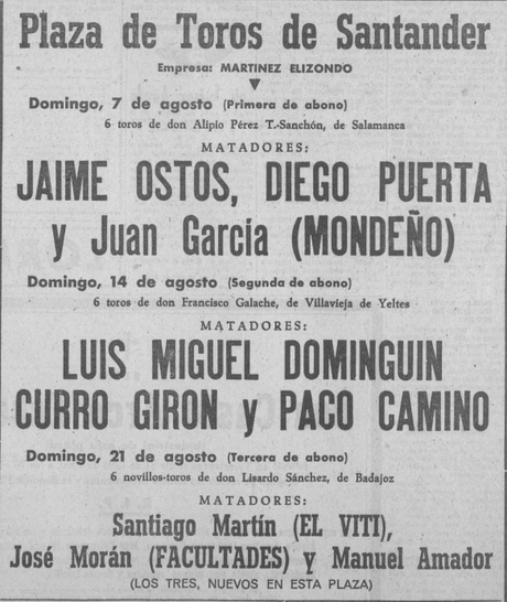 1960:Presentación de «El Viti» en Santander