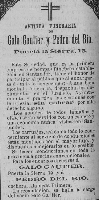 Santander 1800:el francés Galo Gautier revoluciona la industria funeraria