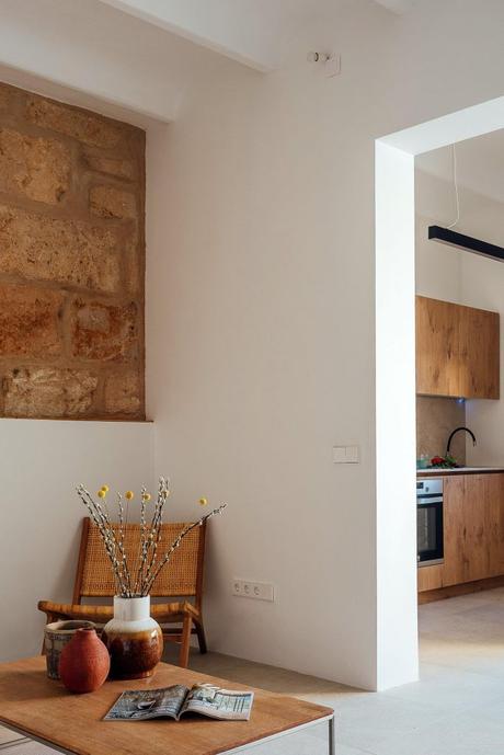 salón y cocina con aires de casa de pueblo