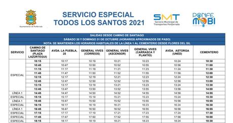 Ponferrada informa del servicio especial de autobuses de cara a la festividad de Todos los Santos